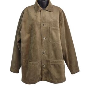 Turnbury Men's Green Faux Suede Coat Jacket Size M